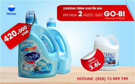 Mua 2 can nước giặt GO BI 3,2L Tặng rửa chén hương quế 3,6L