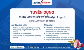 Tin tuyển dụng nhân viên thiết kế đồ họa tại Print24h.vn