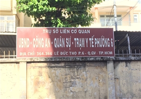 Trụ sở liên cơ quan UBND, Công An, Quân Sự, Trạm Y Tế Phường 6: 366 Lê Đức Thọ, Phường 6, Quận Gò Vấp
