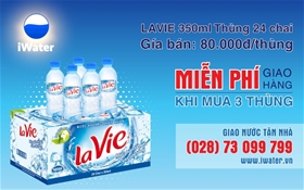 Bảng giá giao nước LaVie chai 350ml giao hàng tận nhà khách hàng thuộc 24 quận huyện TP.HCM