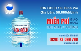 Đại lý giao nước i-ON GOLD ALKALINE bình đa năng 19 lít giao hàng tận nhà khách hàng ở phường Nguyễn Cư Trinh quận 1
