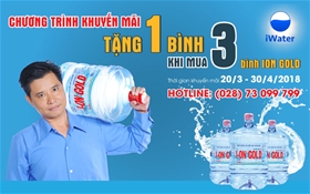 Mừng đại lễ 30/4/2018 và 1/5/2018 - Tặng 1 bình khi mua 3 bình ion Gold